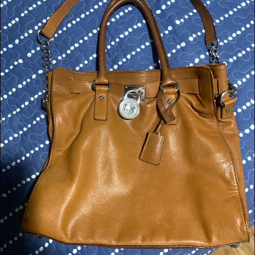 Michael Kors large tan leather purse
